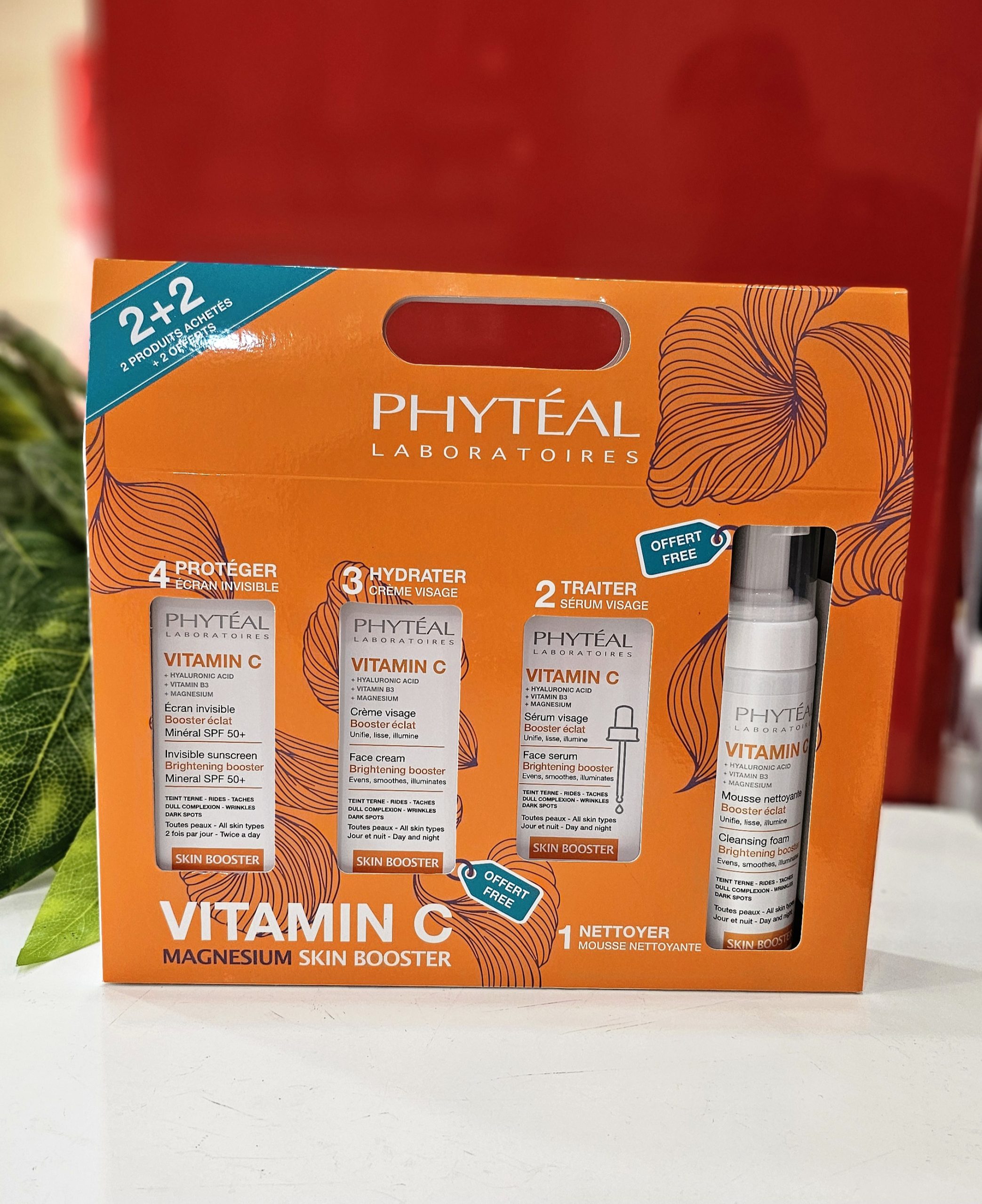 PHYTEAL VITAMINE C COFFRET SERUM + ECRAN + MOUSSE ET CREME GRATUITES